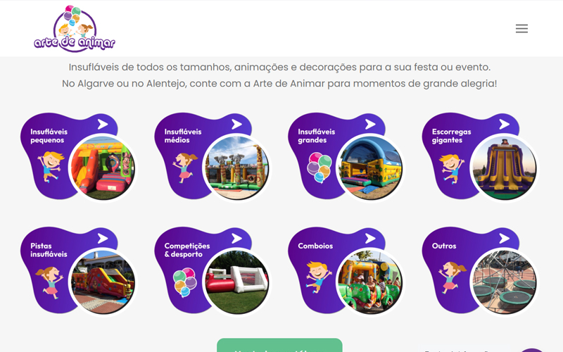 Criação do novo website da Arte de Animar