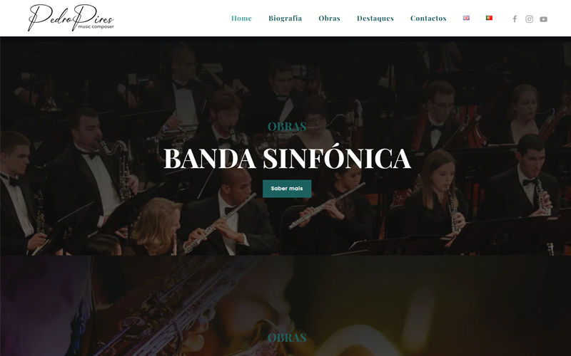 Desenvolvimento do website do músico Pedro Pires
