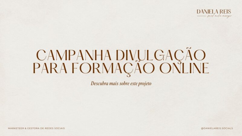 Campanha de divulgação para formação online